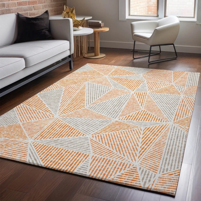 Addison Mayfield Orange AMF618 - 8ft. Round Rug