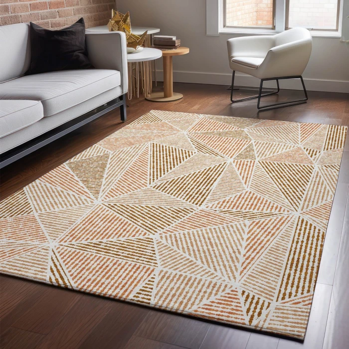 Addison Mayfield Orange AMF618 - 8ft. Round Rug