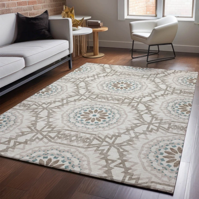 Addison Mayfield Brown AMF619 - 8ft. Round Rug