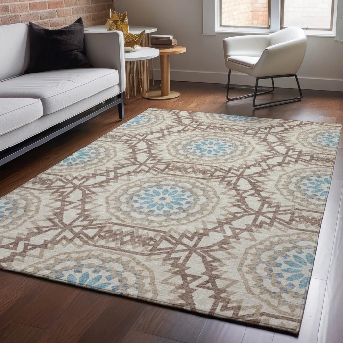 Addison Mayfield Brown AMF619 - 8ft. Round Rug