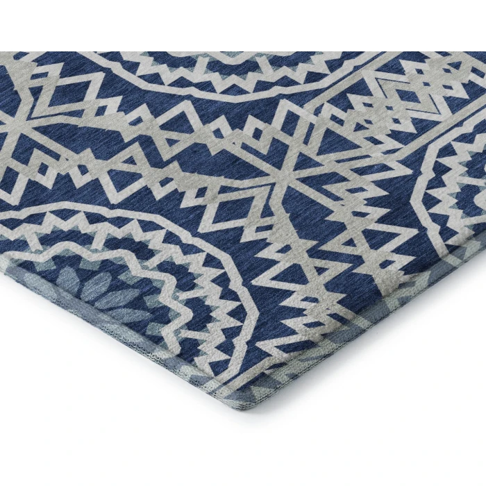 Addison Mayfield Blue AMF619 - 8ft. Round Rug