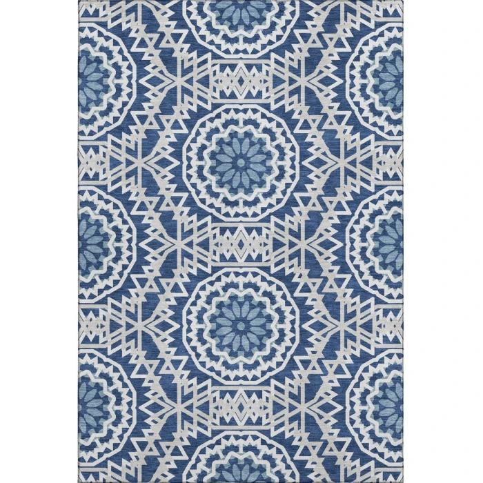 Addison Mayfield Blue AMF619 - 8ft. Round Rug