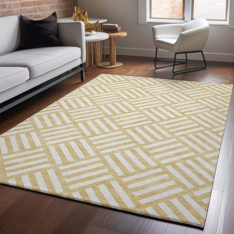 Addison Mayfield Gold AMF620 - 8ft. Round Rug