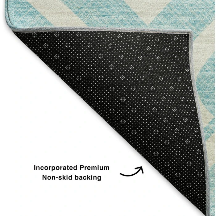 Addison Mayfield Teal AMF621 - 8ft. Round Rug