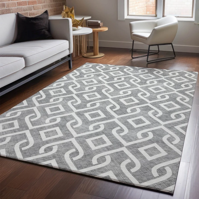 Addison Mayfield Gray AMF621 - 8ft. Round Rug