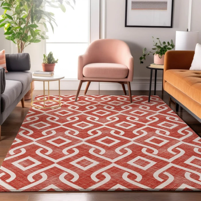 Addison Mayfield Red AMF621 - 8ft. Round Rug