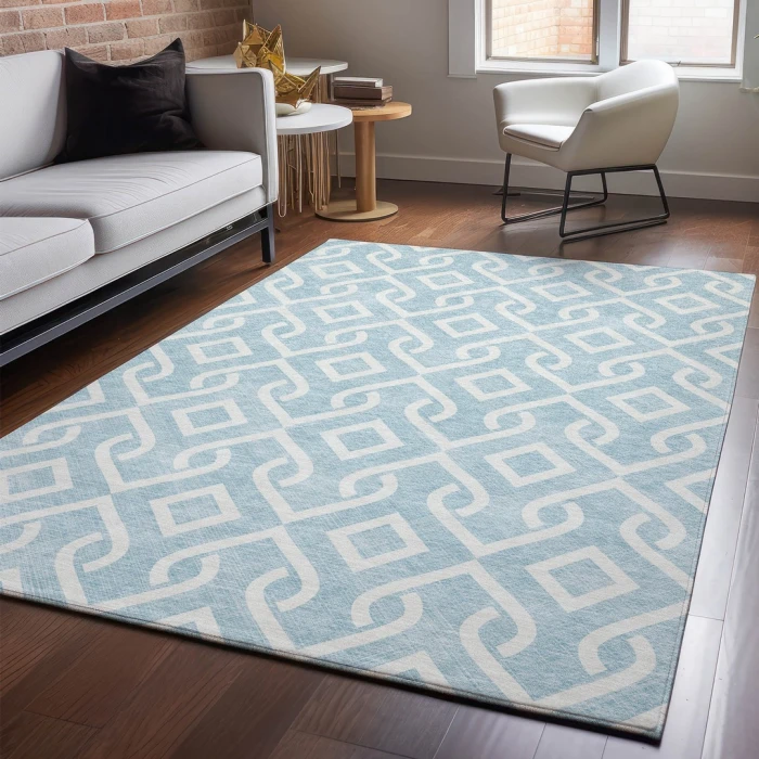 Addison Mayfield Blue AMF621 - 8ft. Round Rug