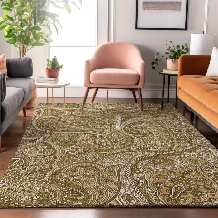 Addison Mayfield Brown AMF623 - 8ft. Round Rug