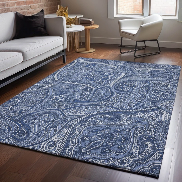 Addison Mayfield Blue AMF623 - 8ft. Round Rug