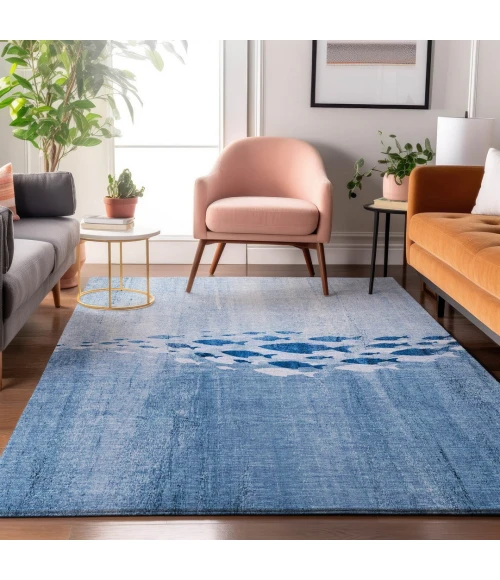 Addison Mayfield Blue AMF627 - 8ft. Round Rug