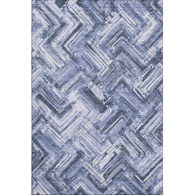 Addison Mayfield Blue AMF630 - 8ft. Round Rug