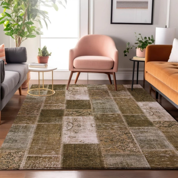 Addison Mayfield Brown AMF631 - 8ft. Round Rug