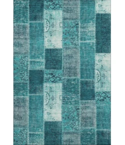 Addison Mayfield Teal AMF631 - 8ft. Round Rug