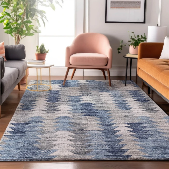 Addison Mayfield Blue AMF632 - 8ft. Round Rug