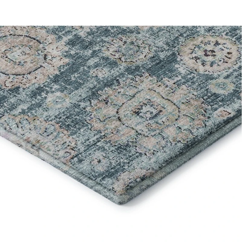 Addison Mayfield Teal AMF634 - 8ft. Round Rug