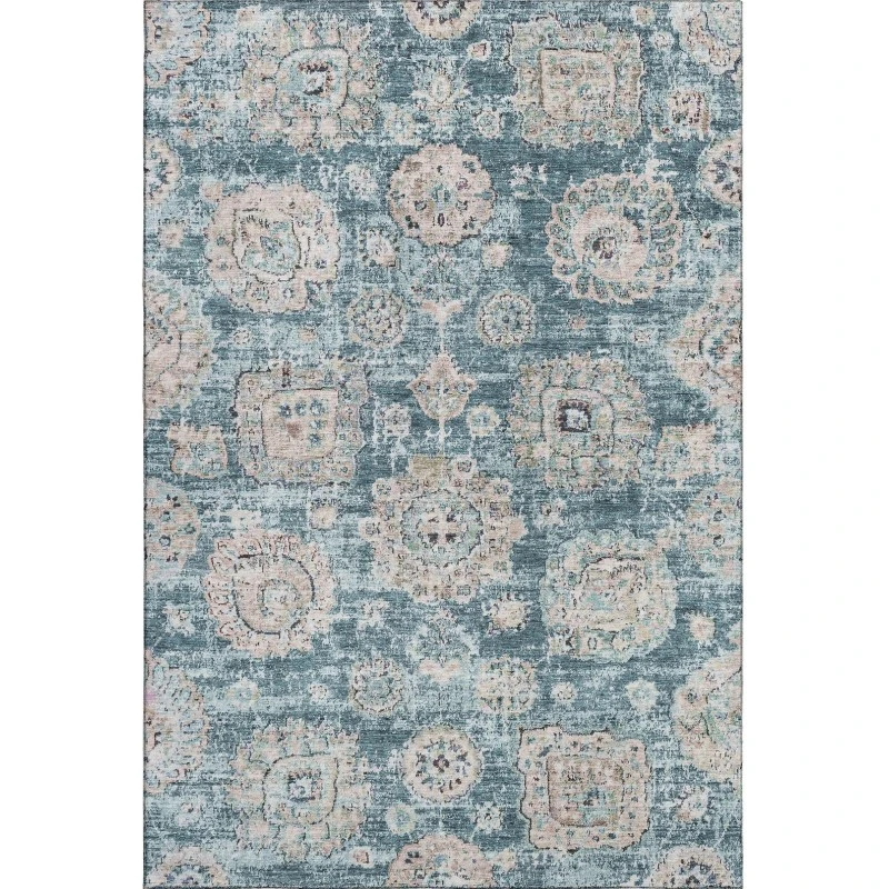 Addison Mayfield Teal AMF634 - 8ft. Round Rug