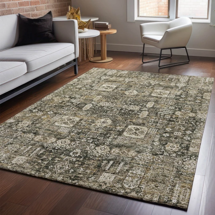 Addison Mayfield Brown AMF637 - 8ft. Round Rug