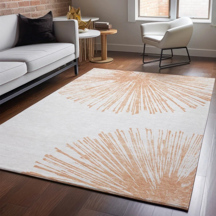 Addison Mayfield Orange AMF642 - 8ft. Round Rug