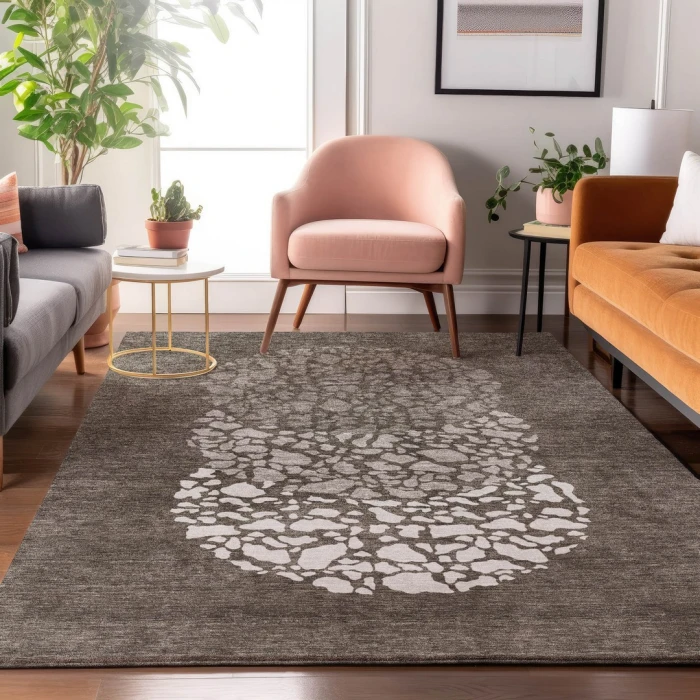 Addison Mayfield Brown AMF643 - 8ft. Round Rug