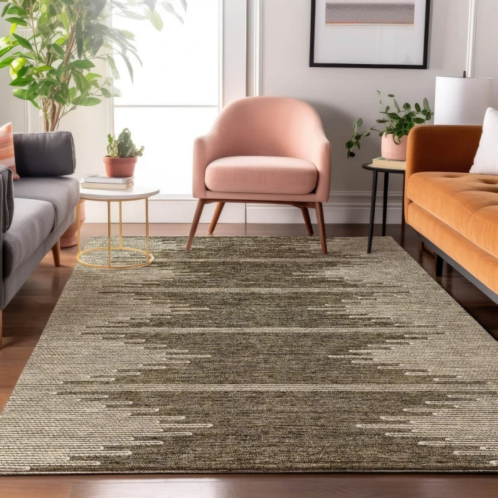 Addison Mayfield Brown AMF647 - 8ft. Round Rug