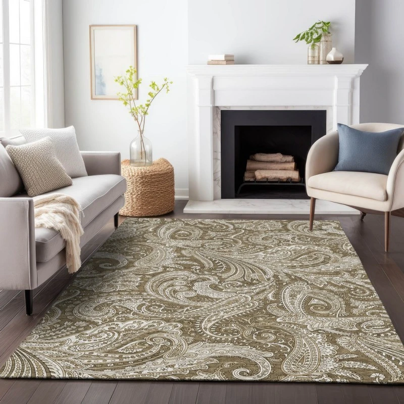 Addison Mayfield Brown AMF654 - 8ft. Round Rug