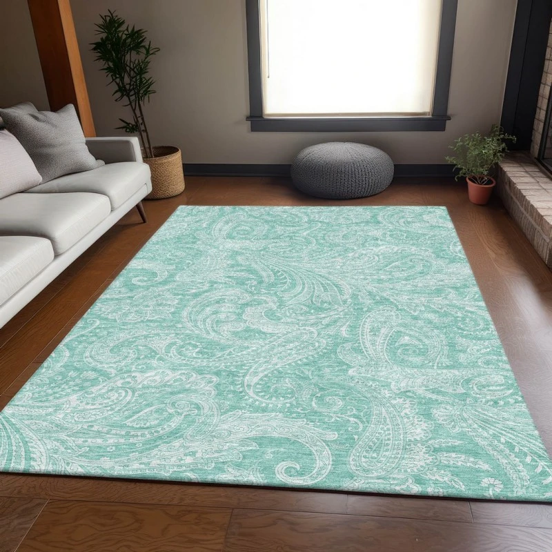Addison Mayfield Teal AMF654 - 8ft. Round Rug
