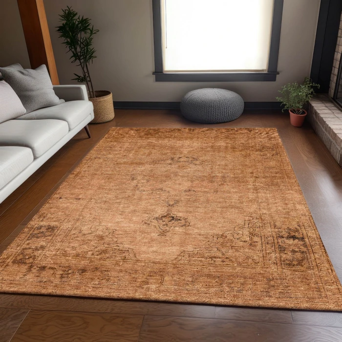 Addison Mayfield Orange AMF658 - 8ft. Round Rug