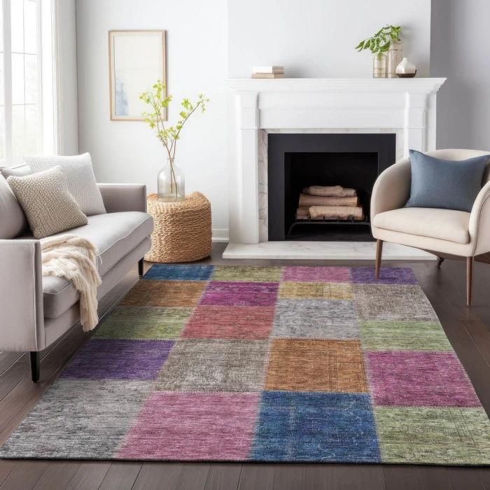 Addison Mayfield Orange AMF663 - 8ft. Round Rug