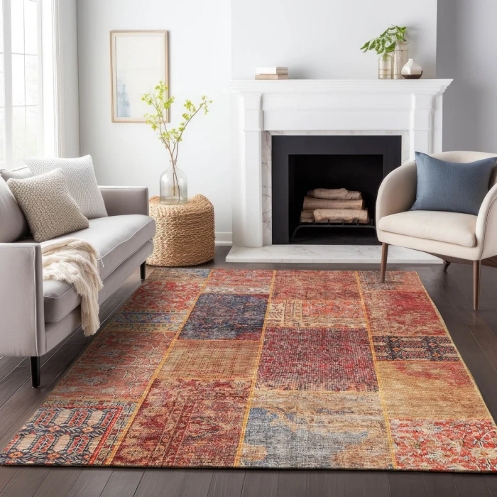 Addison Mayfield Red AMF669 - 8ft. Round Rug