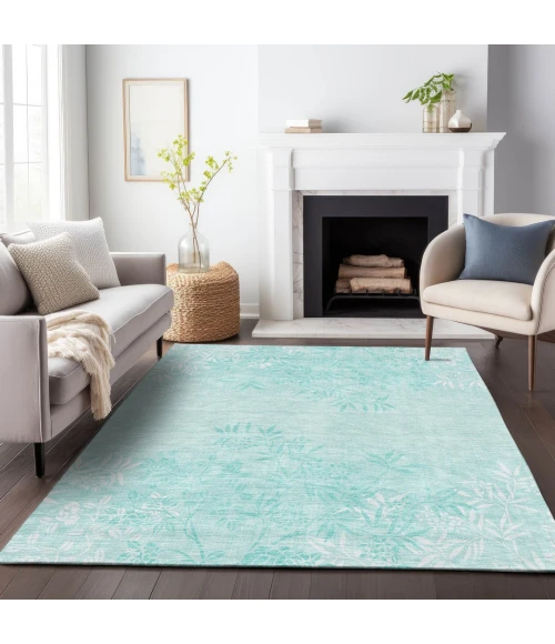 Addison Mayfield Teal AMF673 - 8ft. Round Rug