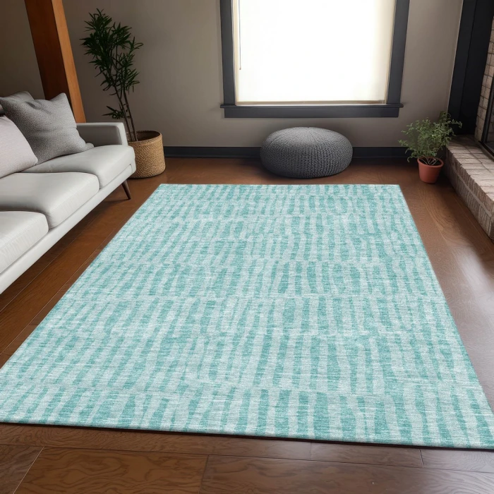 Addison Mayfield Teal AMF674 - 8ft. Round Rug