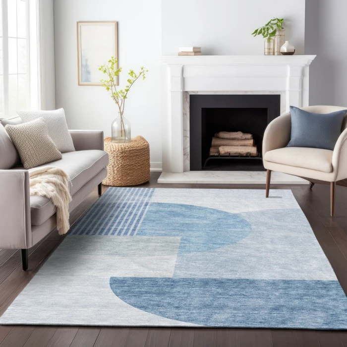 Addison Mayfield Blue AMF678 - 8ft. Round Rug