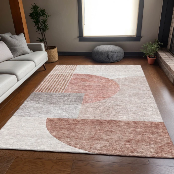 Addison Mayfield Orange AMF678 - 8ft. Round Rug