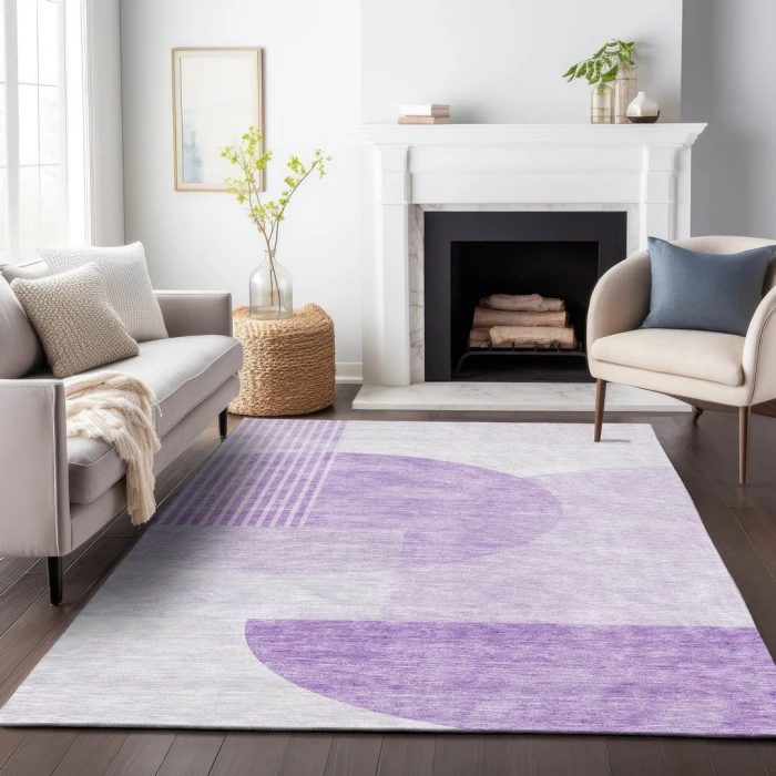 Addison Mayfield Purple AMF678 - 8ft. Round Rug