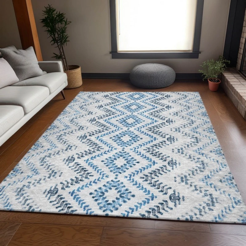 Addison Mayfield Blue AMF684 - 8ft. Round Rug