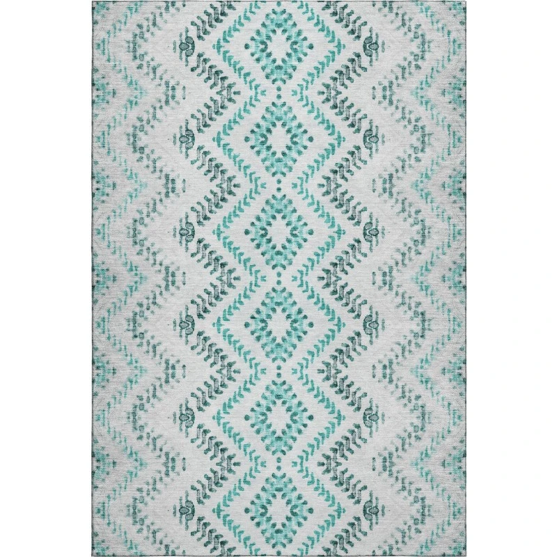 Addison Mayfield Teal AMF684 - 8ft. Round Rug