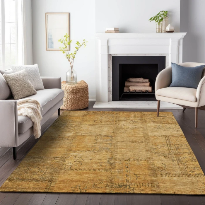 Addison Mayfield Orange AMF685 - 8ft. Round Rug