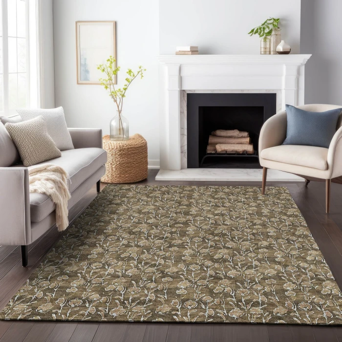 Addison Mayfield Brown AMF692 - 8ft. Round Rug