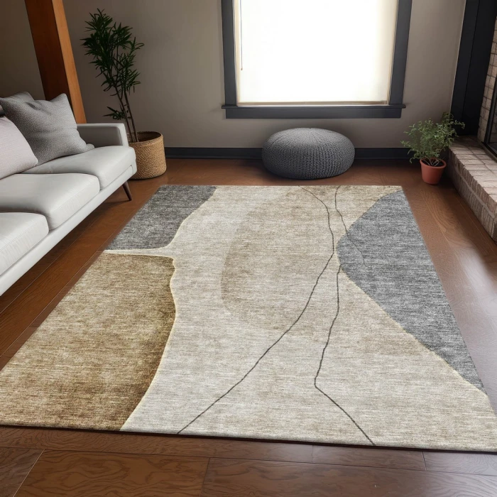 Addison Mayfield Brown AMF696 - 8ft. Round Rug
