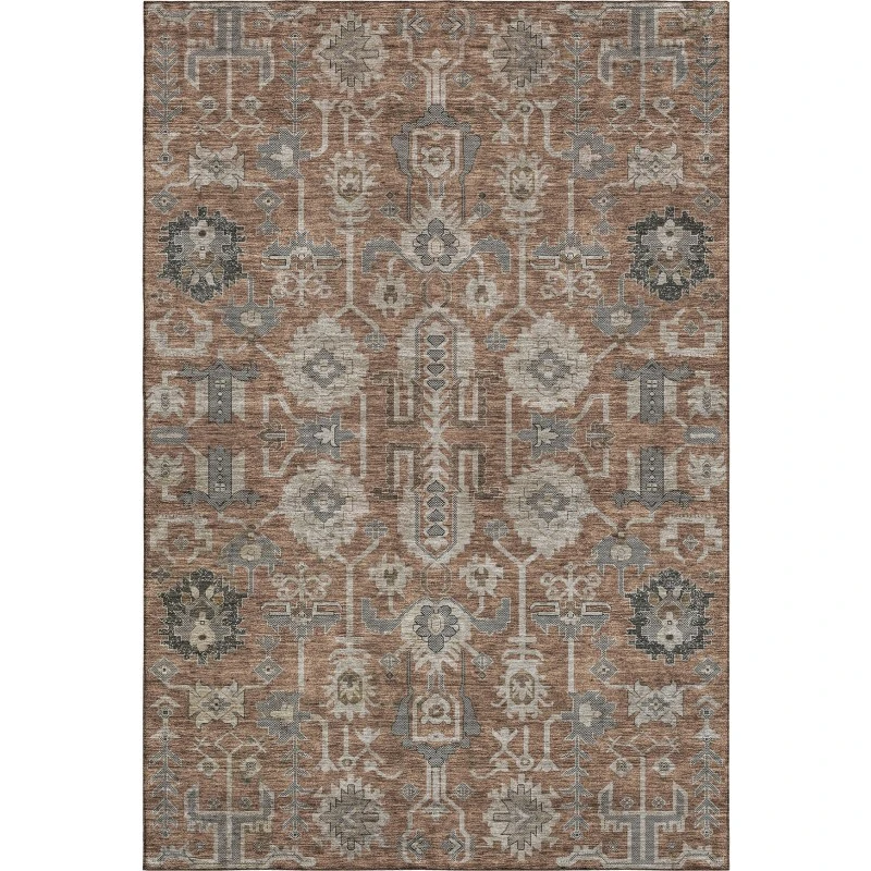 Addison Mayfield Orange AMF697 - 8ft. Round Rug