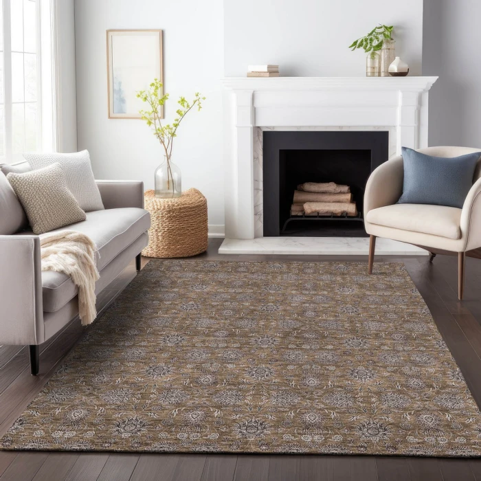 Addison Mayfield Brown AMF702 - 8ft. Round Rug