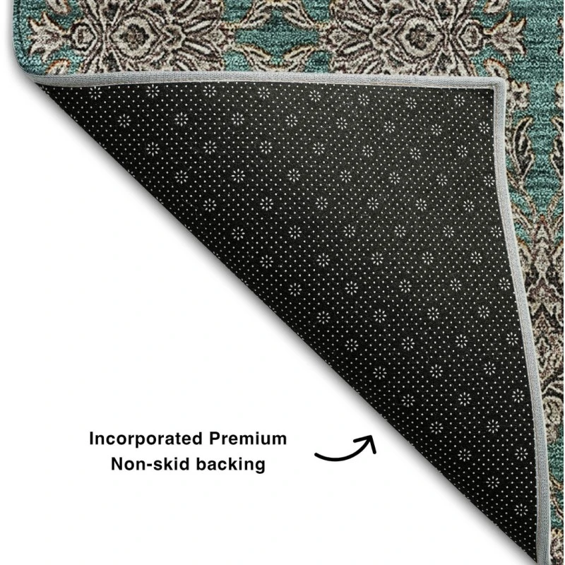 Addison Mayfield Teal AMF702 - 8ft. Round Rug
