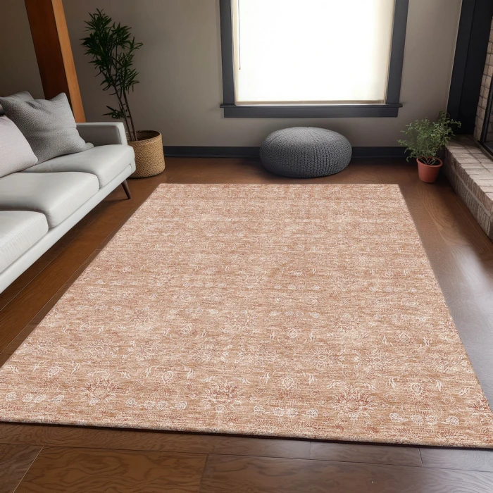 Addison Mayfield Orange AMF703 - 8ft. Round Rug