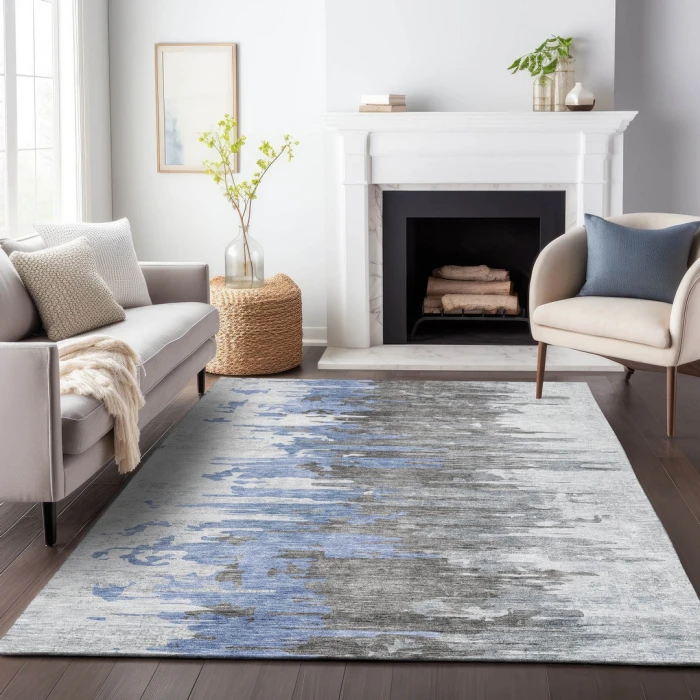 Addison Mayfield Blue AMF704 - 8ft. Round Rug