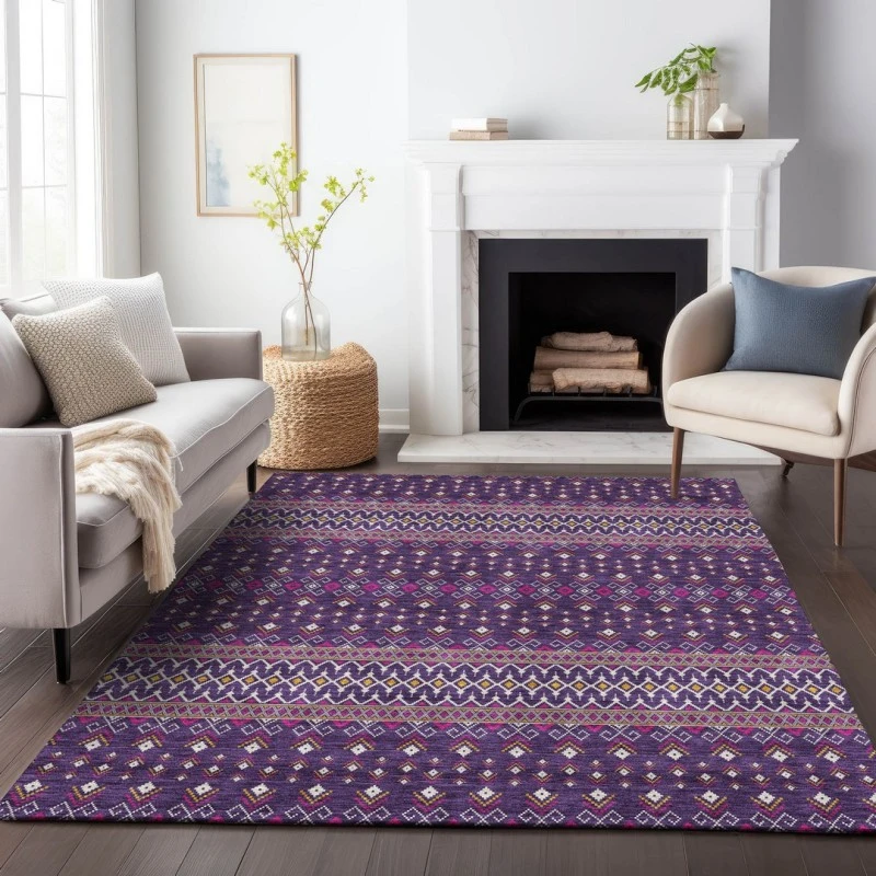 Addison Mayfield Purple AMF708 - 8ft. Round Rug