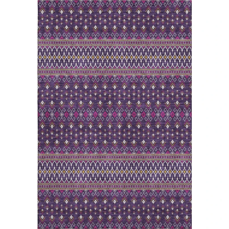 Addison Mayfield Purple AMF708 - 8ft. Round Rug