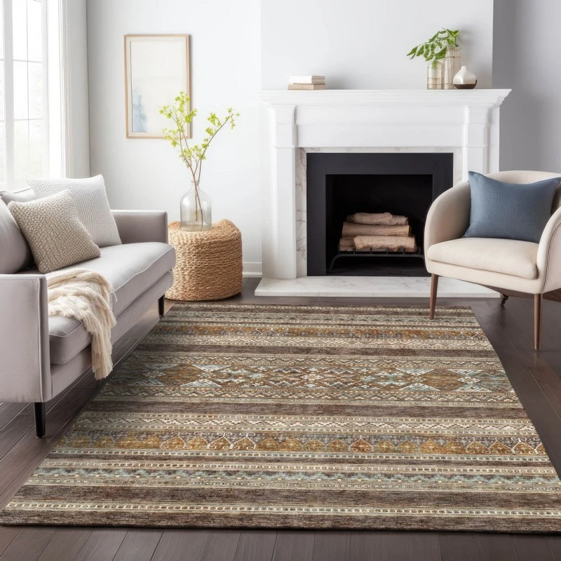 Addison Mayfield Brown AMF714 - 8ft. Round Rug