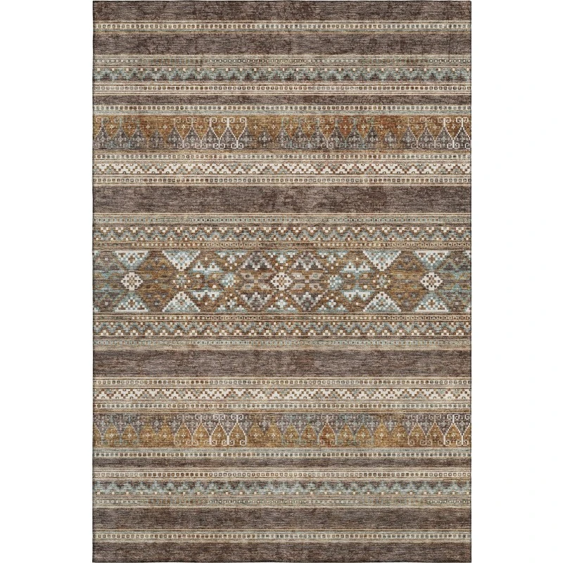 Addison Mayfield Brown AMF714 - 8ft. Round Rug