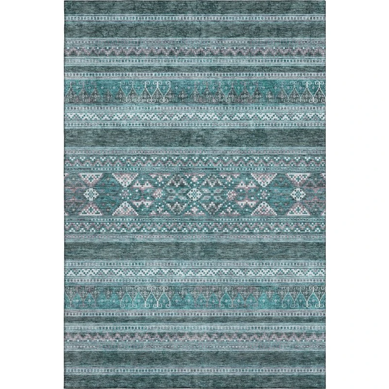 Addison Mayfield Teal AMF714 - 8ft. Round Rug