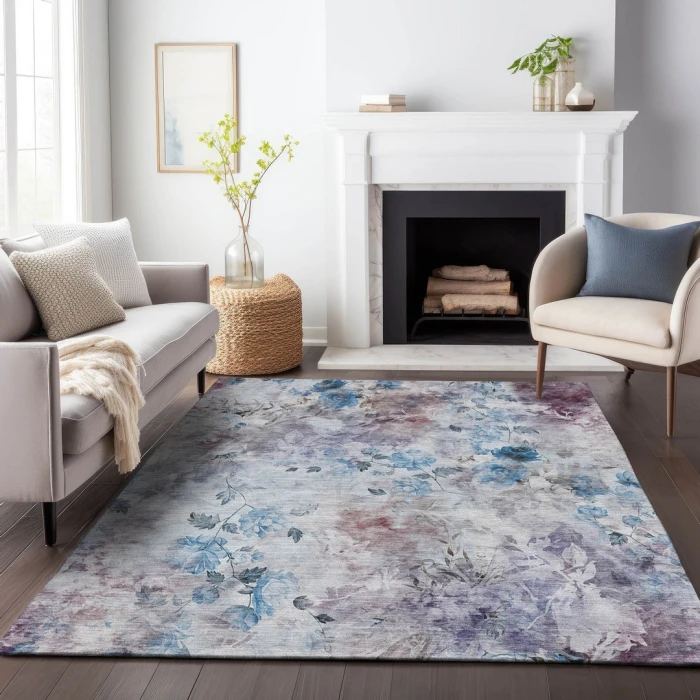 Addison Mayfield Blue AMF724 - 8ft. Round Rug